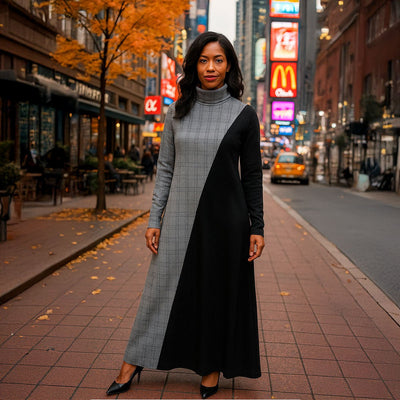 A Line Turtleneck Dress VIVIAN - EUG Fashion EugFashion 