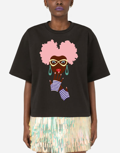 Minimalist Painted African Girl T-Shirt EugFashion 