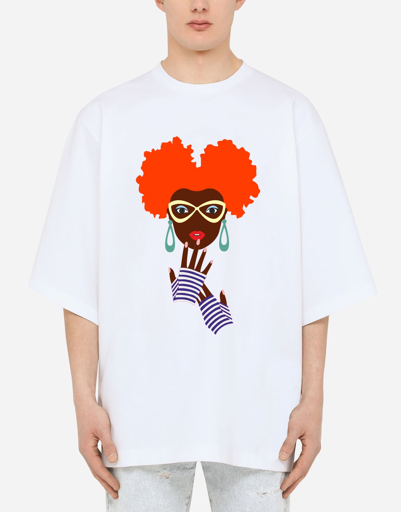 Minimalist Painted African Girl T-Shirt EugFashion 