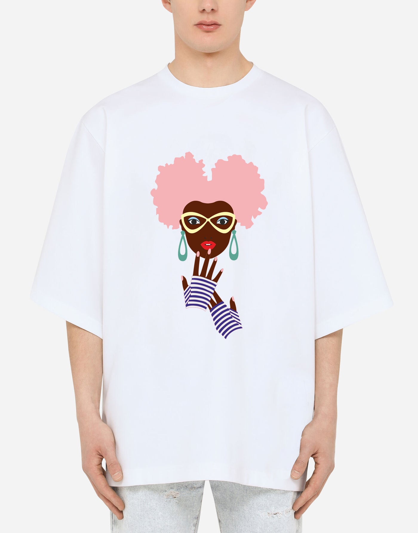 Minimalist Painted African Girl T-Shirt EugFashion 