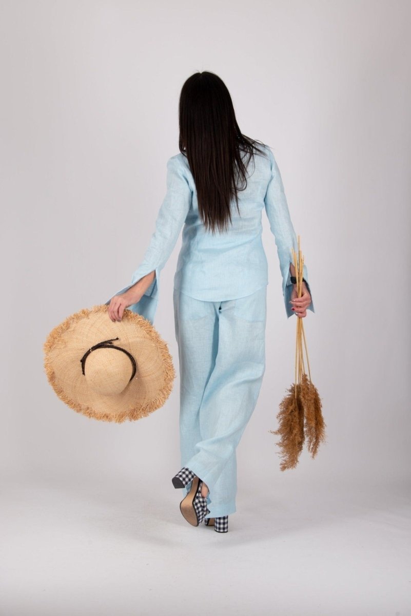 AGNES Linen Wide leg Pants - EUG Fashion