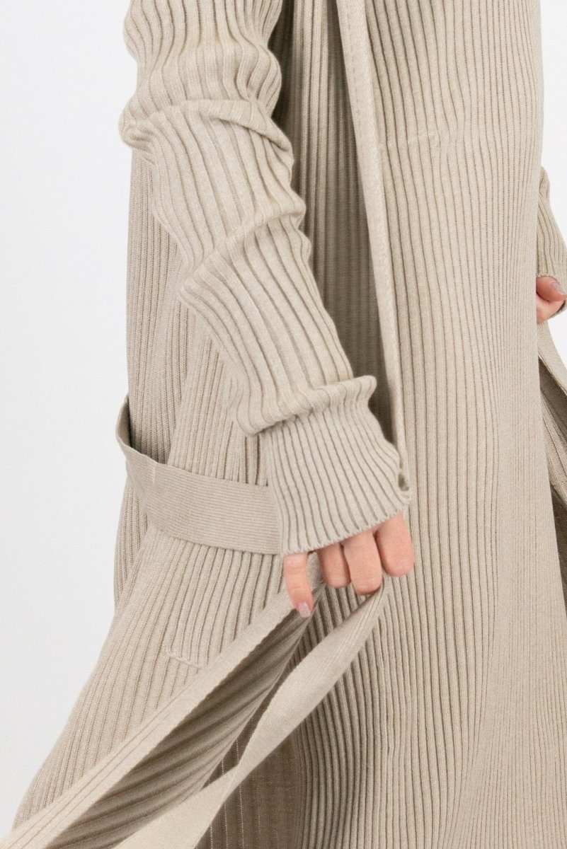AMY Beige cotton knitting Vest SALE - EUG Fashion