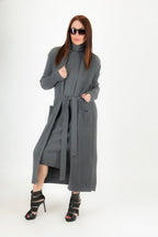 AMY Dark Grey cotton knitting Vest - EUG Fashion