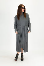 AMY Dark Grey cotton knitting Vest - EUG Fashion
