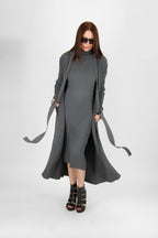 AMY Dark Grey cotton knitting Vest - EUG Fashion