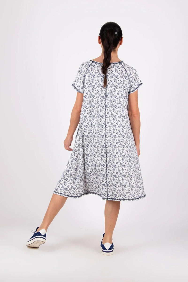 ASIA WHITE WOMAN PRINT DRESS ON SALE - EUG Fashion EugFashion 