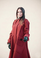Asymmetric Dark Red Coat Valery - EUG Fashion