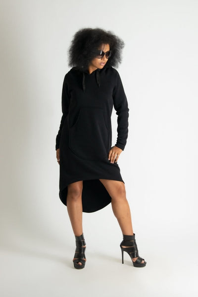 Asymmetric Hooded Dress TAYLOR - EUG FASHION EugFashion 