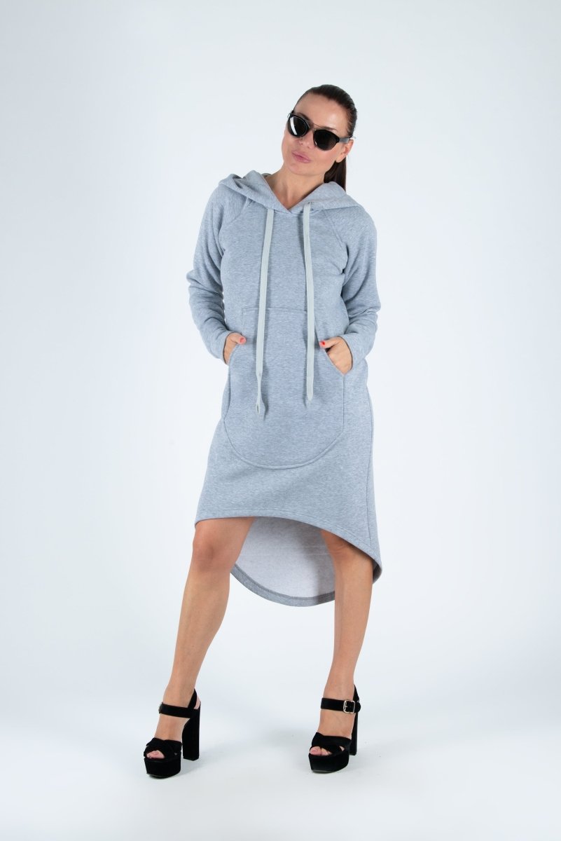 Asymmetric Hooded Dress TAYLOR - EUG FASHION EugFashion 