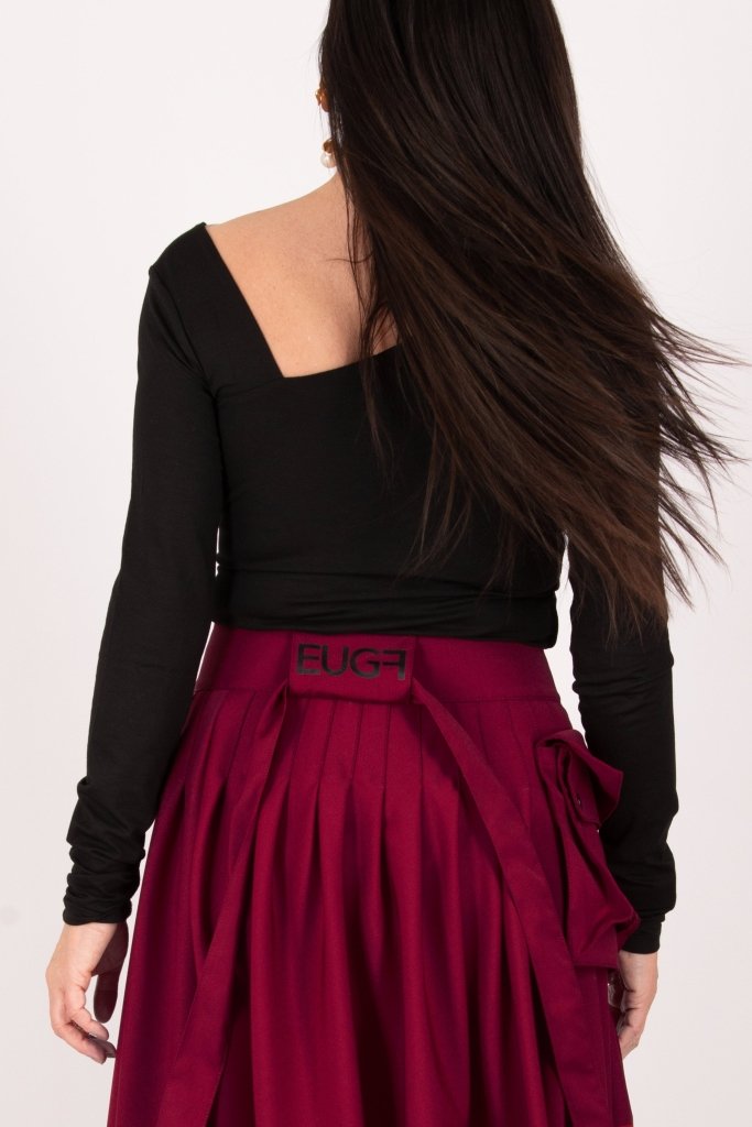 Asymmetrical Long Red Skirt ZEFIRA SALE - EUG Fashion
