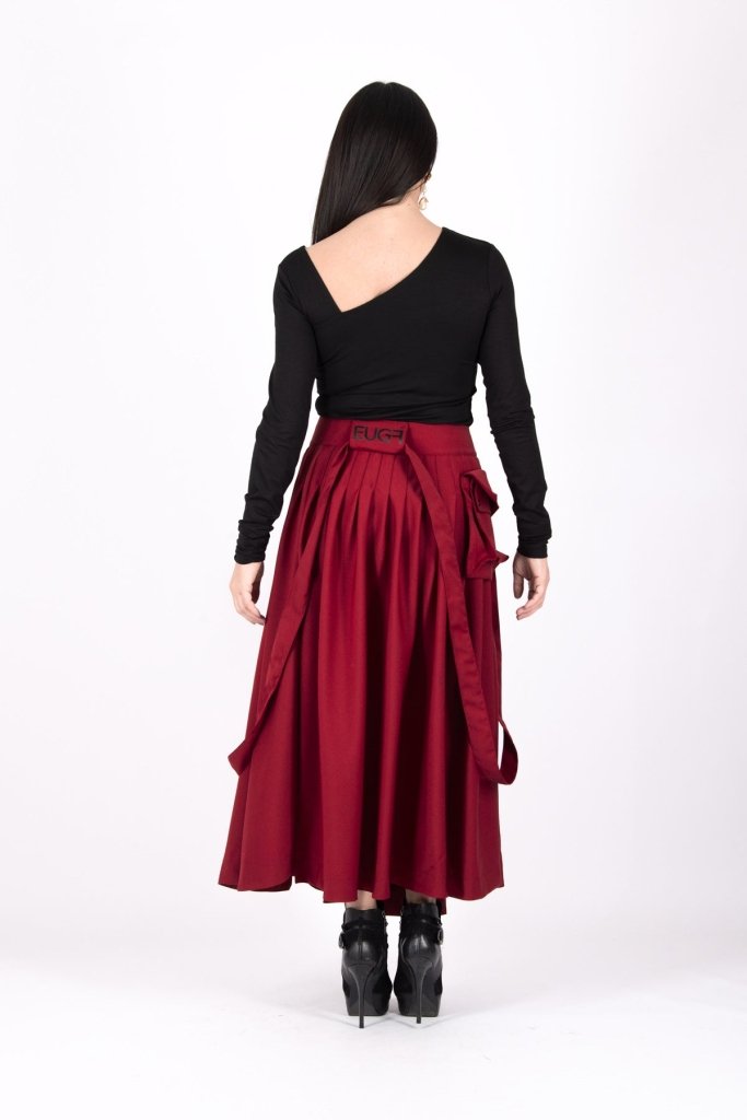 Asymmetrical Long Red Skirt ZEFIRA SALE - EUG Fashion EugFashion 
