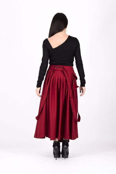 Asymmetrical Long Red Skirt ZEFIRA SALE - EUG Fashion EugFashion 