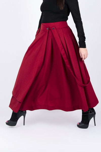 Asymmetrical Long Red Skirt ZEFIRA SALE - EUG Fashion EugFashion 