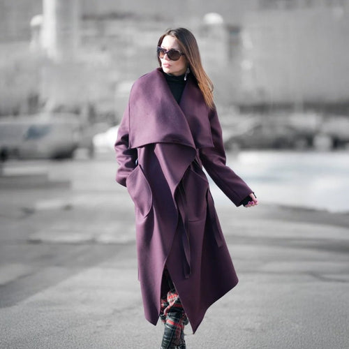Autumn Women Purple Coat VICTORIA - EUG Fashion