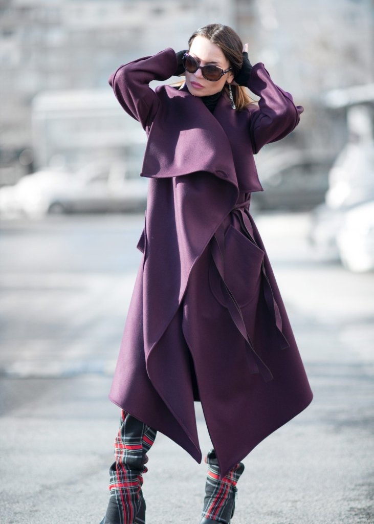 Autumn Women Purple Coat VICTORIA - EUG Fashion