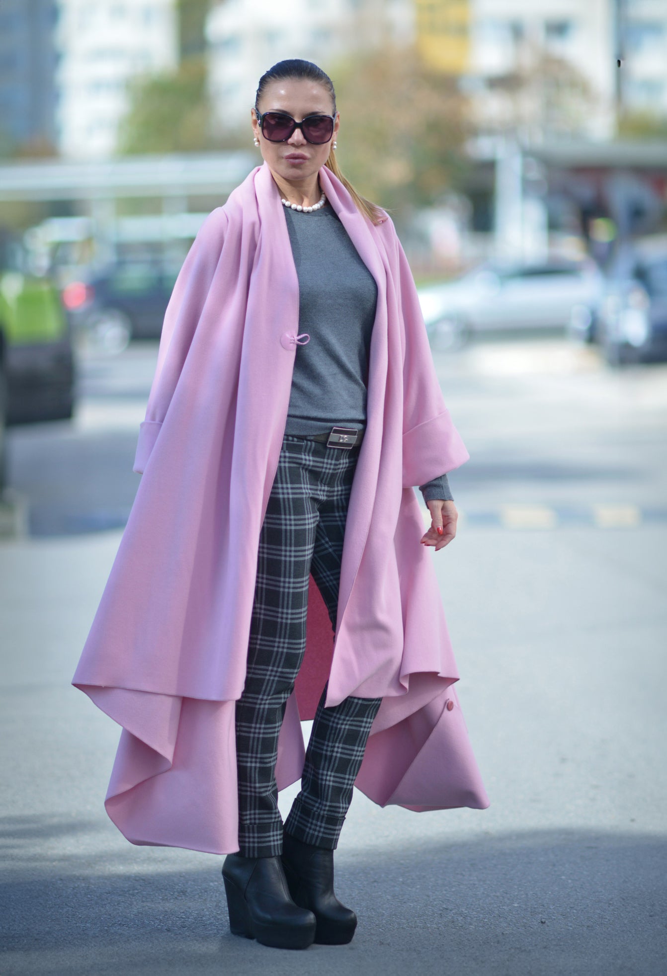 Baby Pink Winter Loose Coat RENATA EugFashion 