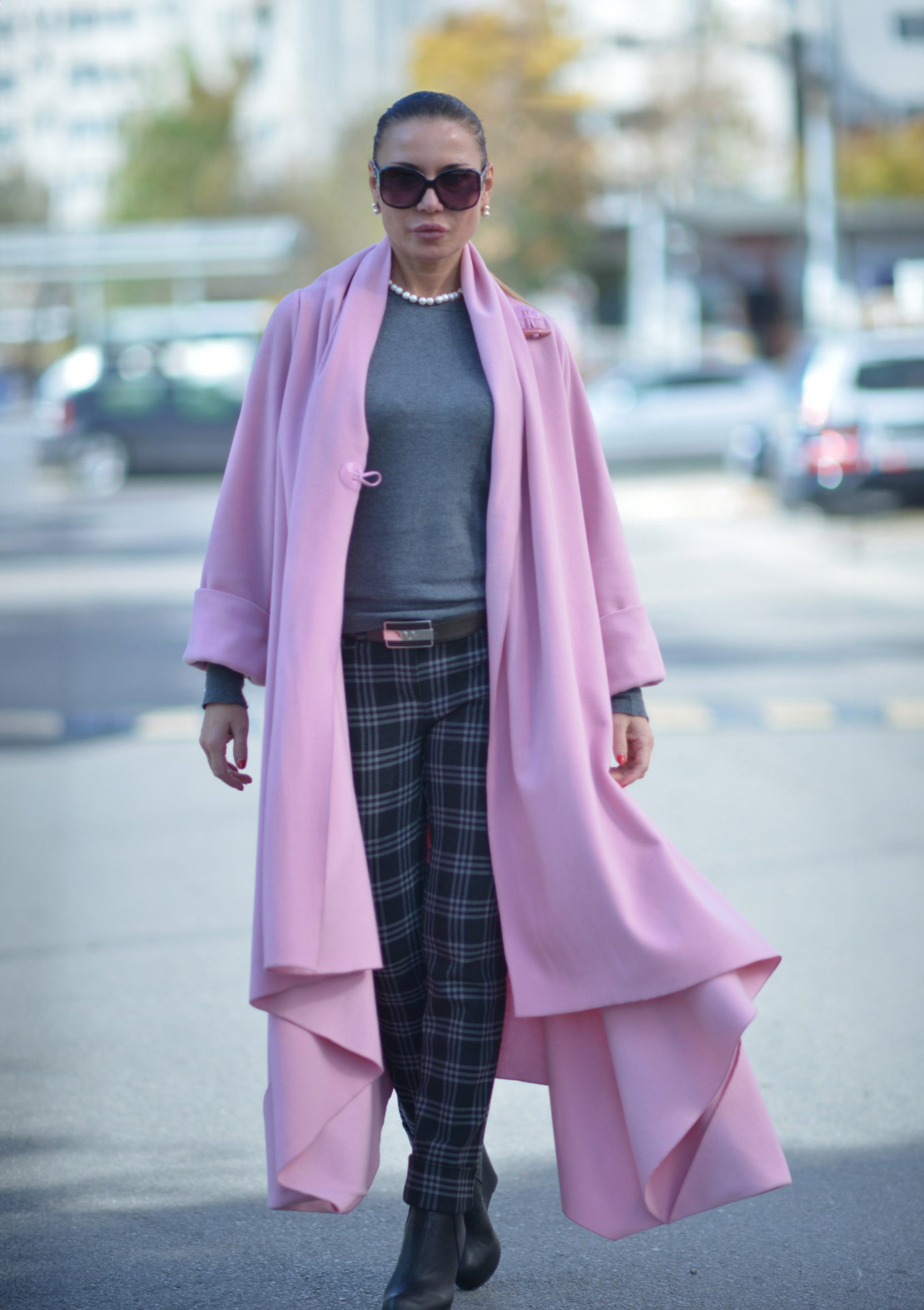 Baby Pink Winter Loose Coat RENATA EugFashion 