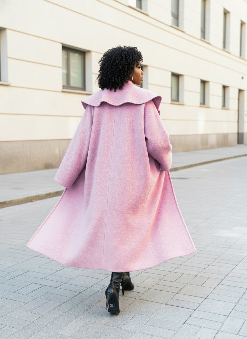 Loose Winter Pink Coat SIRI EugFashion 