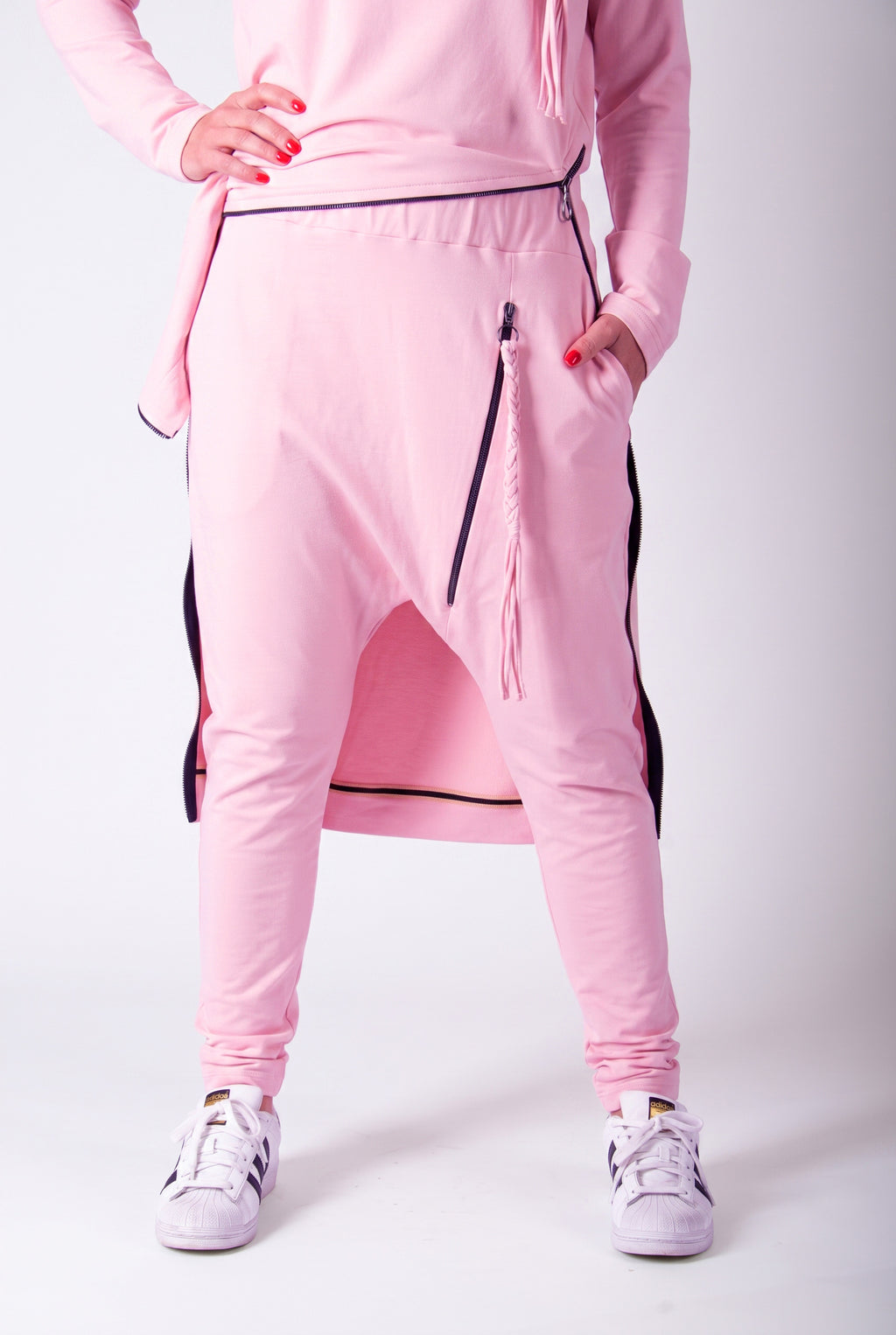 woman pink pants