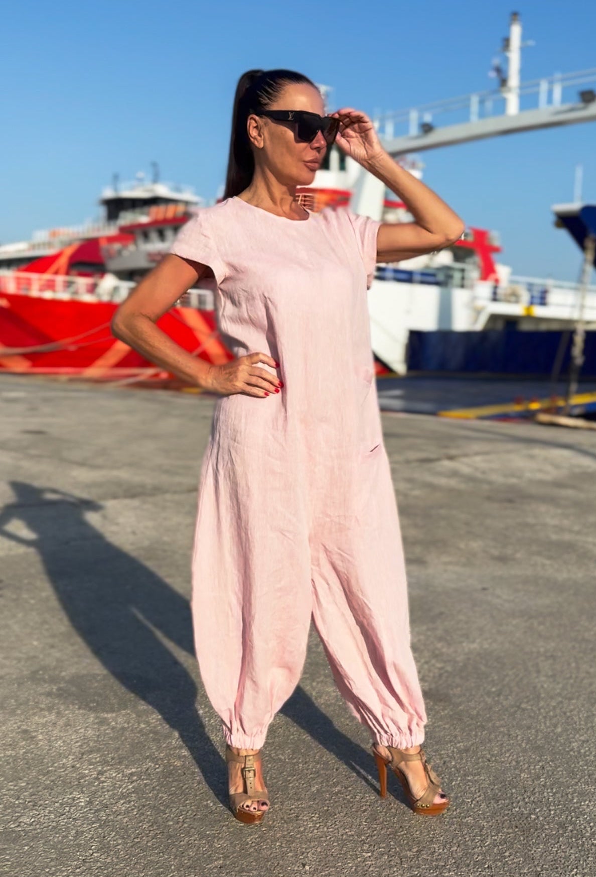 Sleeveless Linen Jumpsuit Lilian
