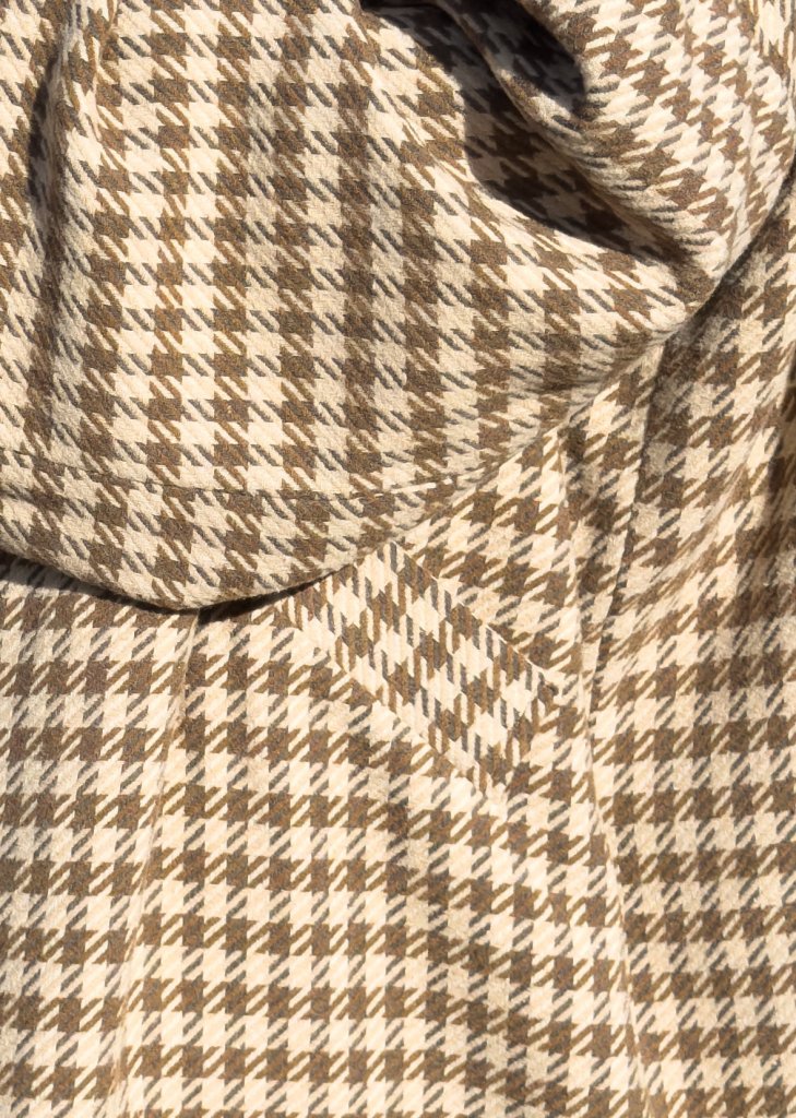 Beige Houndstooth Winter Loose Coat SIRI - EUG Fashion EugFashion 