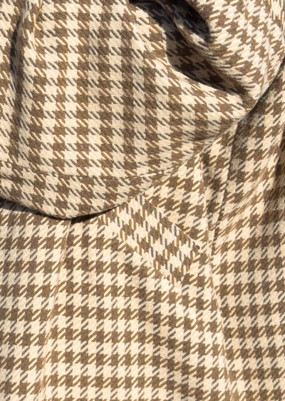 Beige Houndstooth Winter Loose Coat SIRI - EUG Fashion EugFashion 