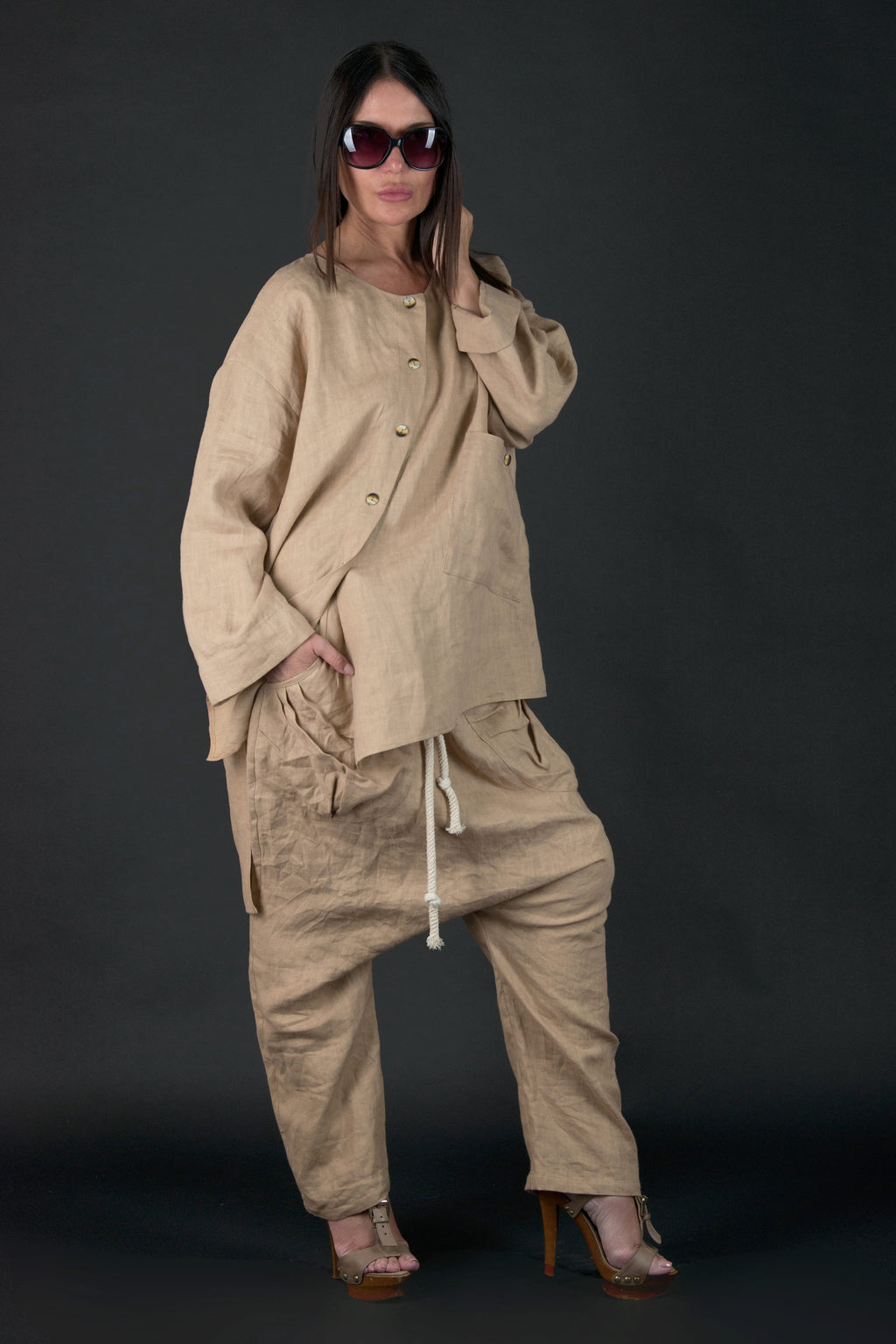 beige-linen-summer-set EUG fashion #beige-sahara
