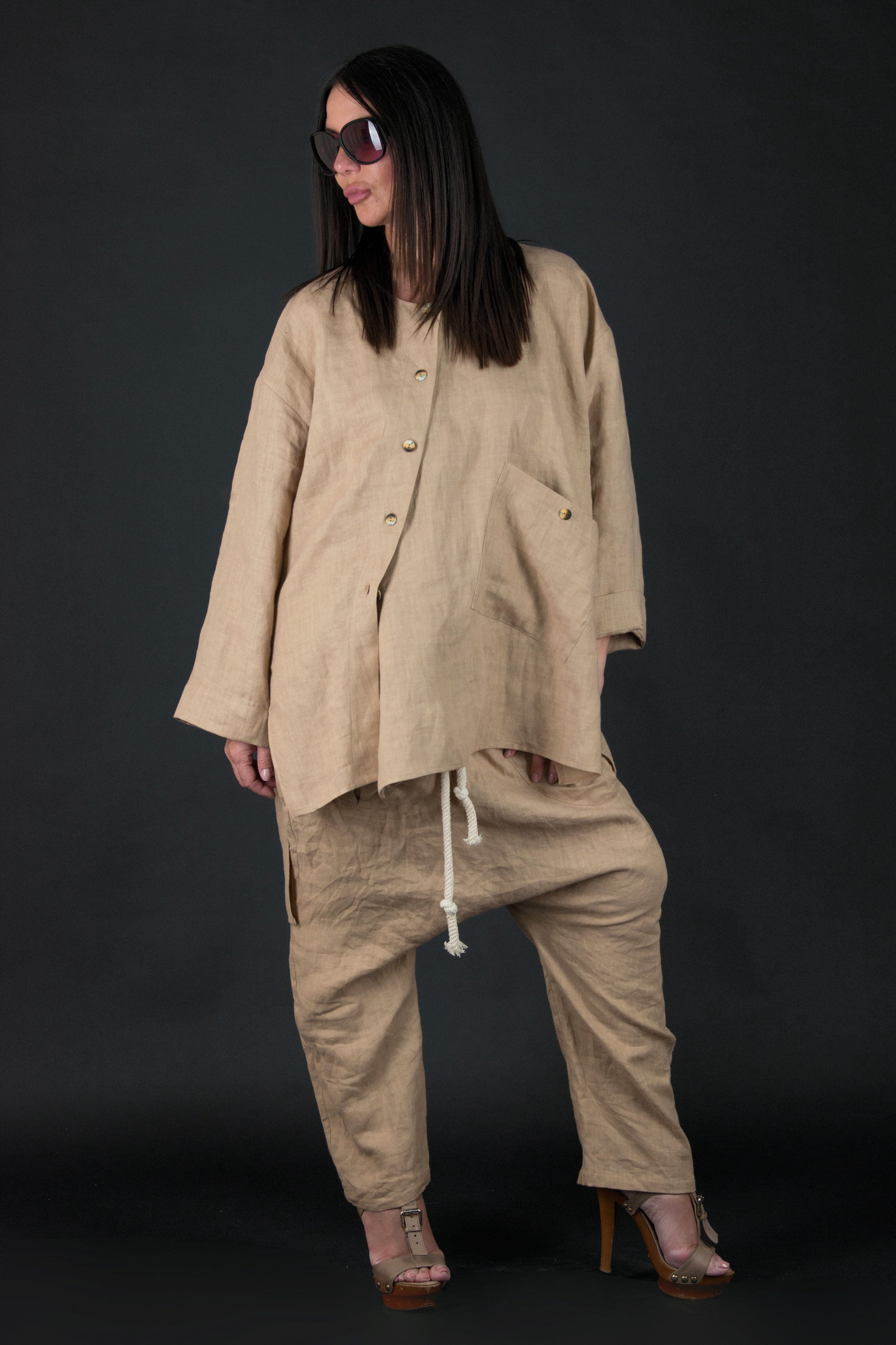 beige-linen-summer-set EUG fashion #beige-sahara