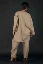 Linen loose fit top #beige-sahara