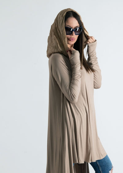 Beige Long Jersey Tunic ANIE - EUG Fashion EugFashion 