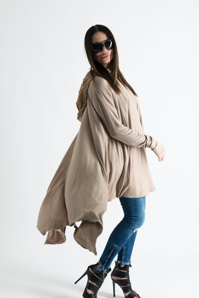 Beige Long Jersey Tunic ANIE - EUG Fashion EugFashion 