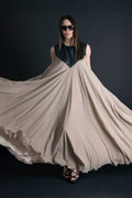 Beige Maxi Summer Dress NADIA - EUG Fashion
