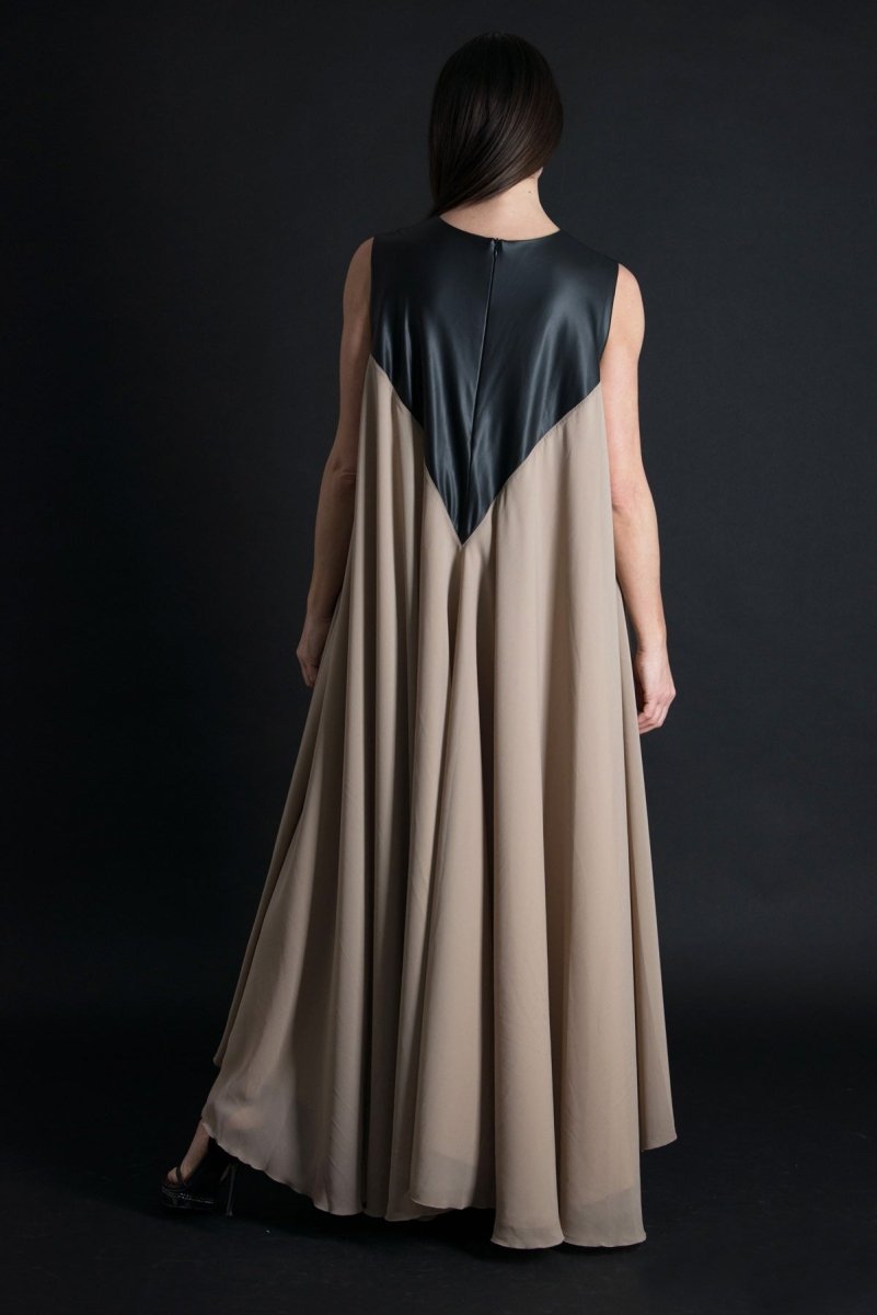 Beige Maxi Summer Dress NADIA - EUG Fashion