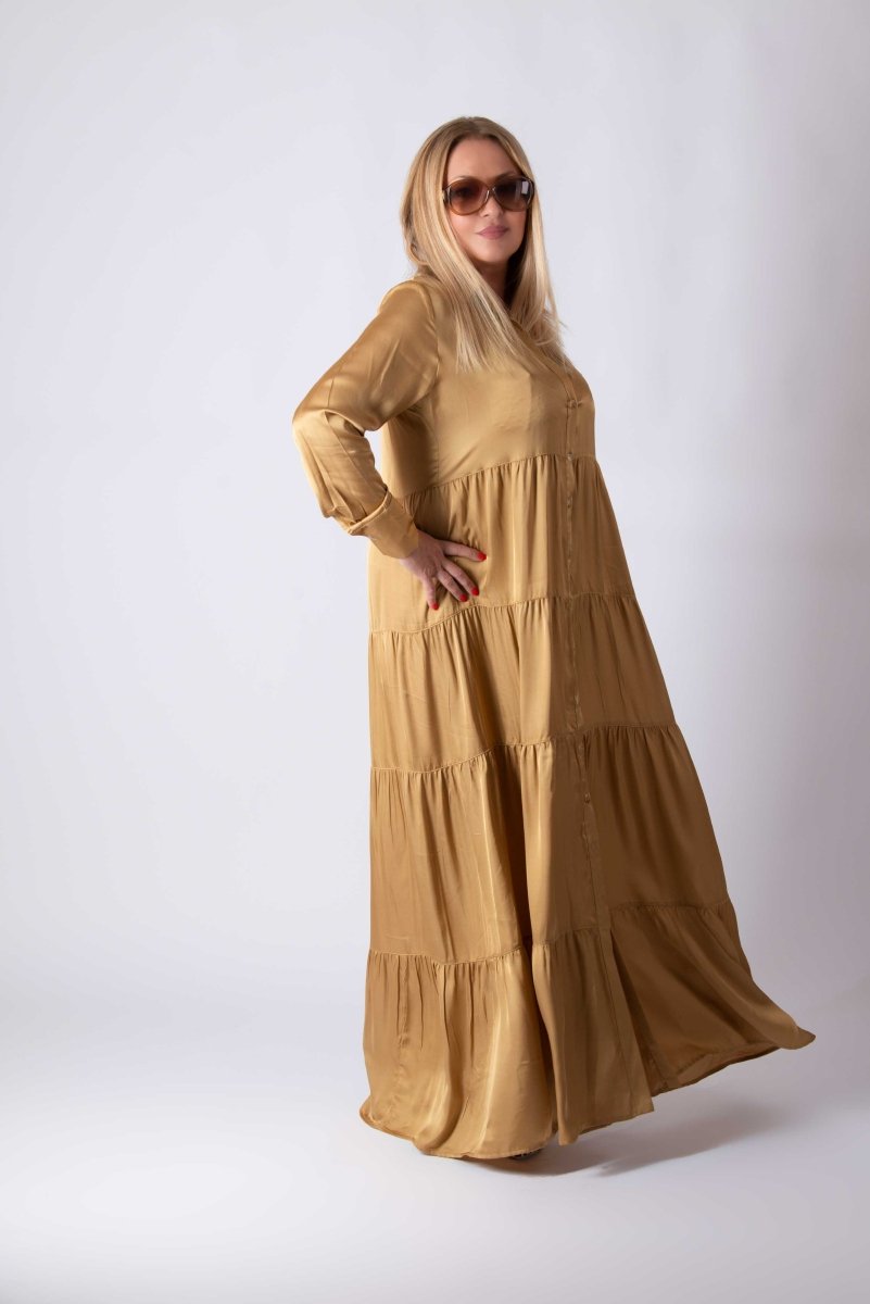 Beige Maxi Summer Kaftan DORA - EUG FASHION