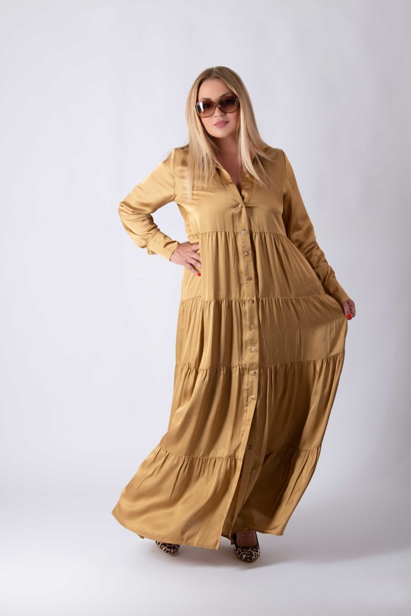 Beige Maxi Summer Kaftan DORA - EUG FASHION