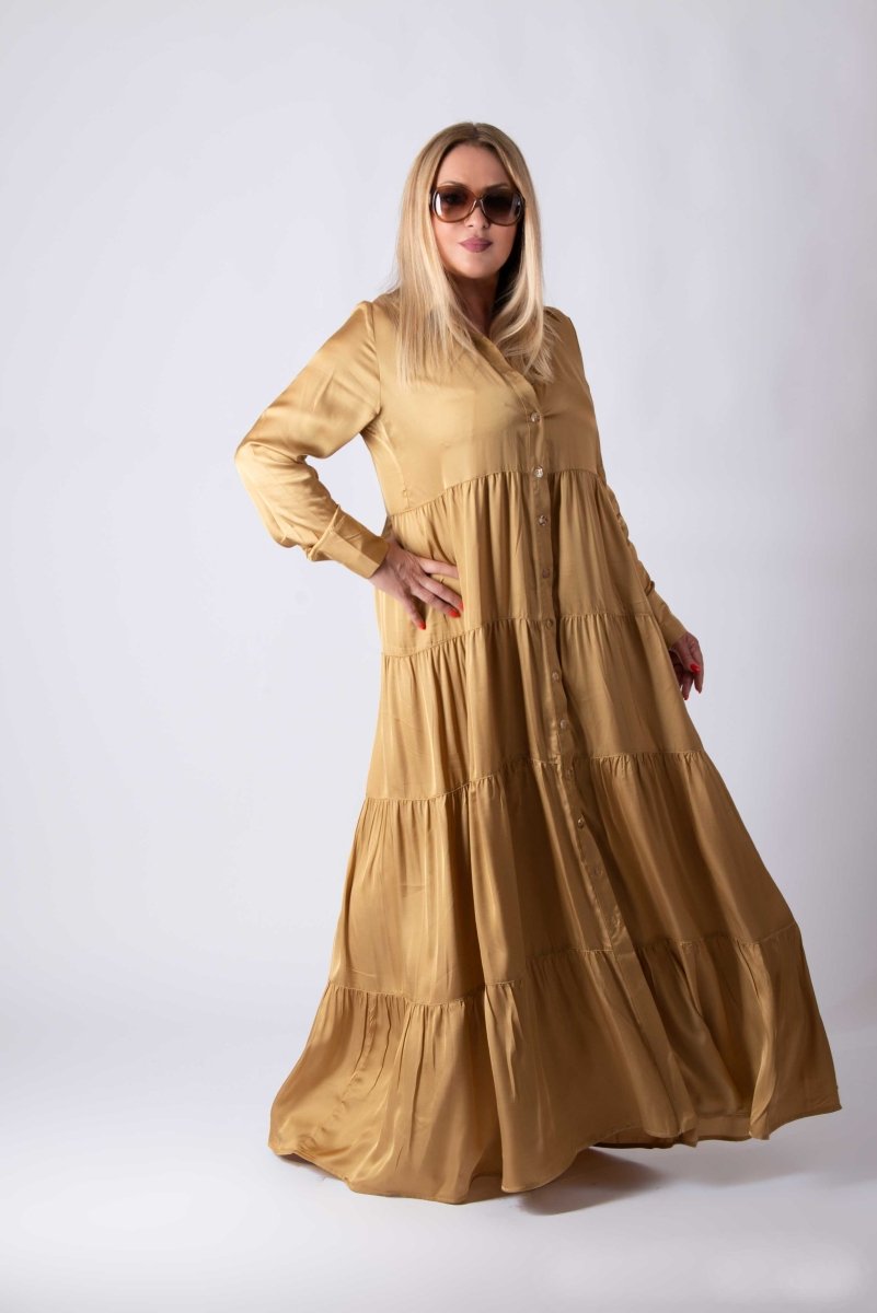 Beige Maxi Summer Kaftan DORA - EUG FASHION
