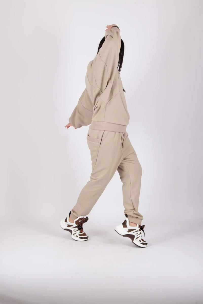 BEIGE WIDE TRACKSUIT AMALIA - EUG Fashion EugFashion 