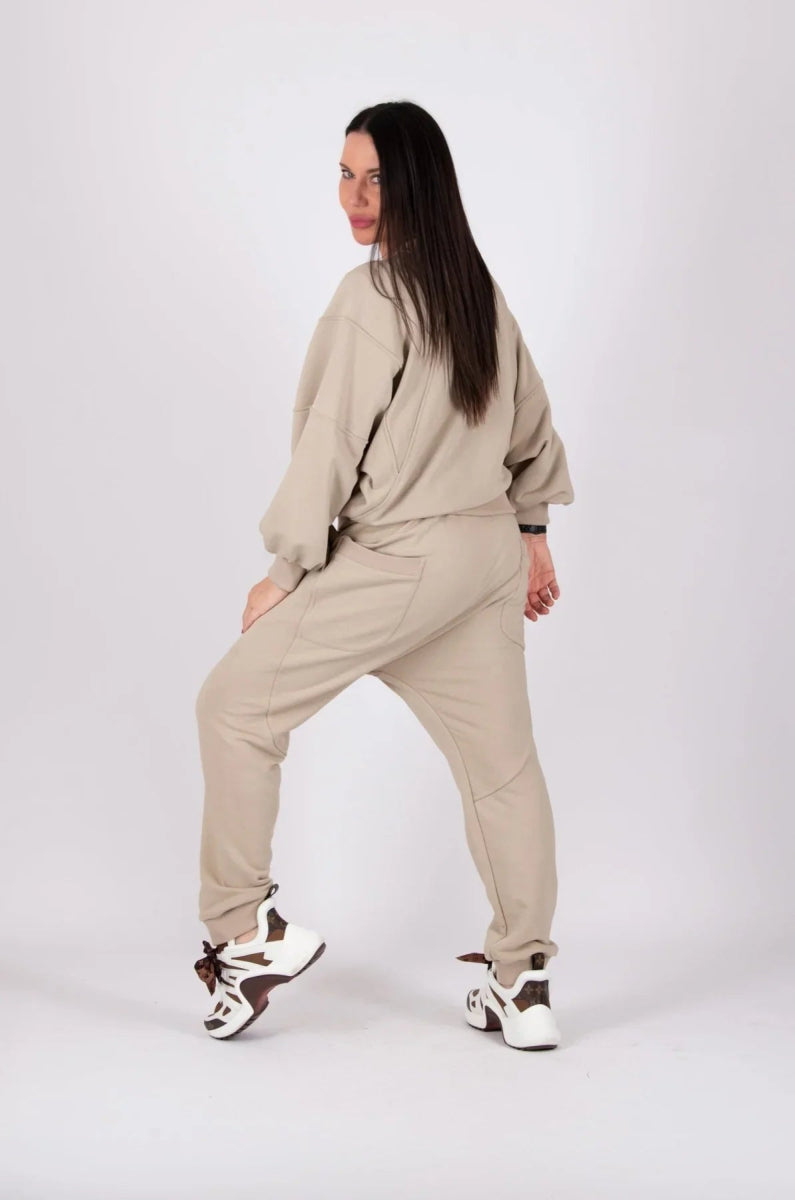 BEIGE WIDE TRACKSUIT AMALIA - EUG Fashion EugFashion 