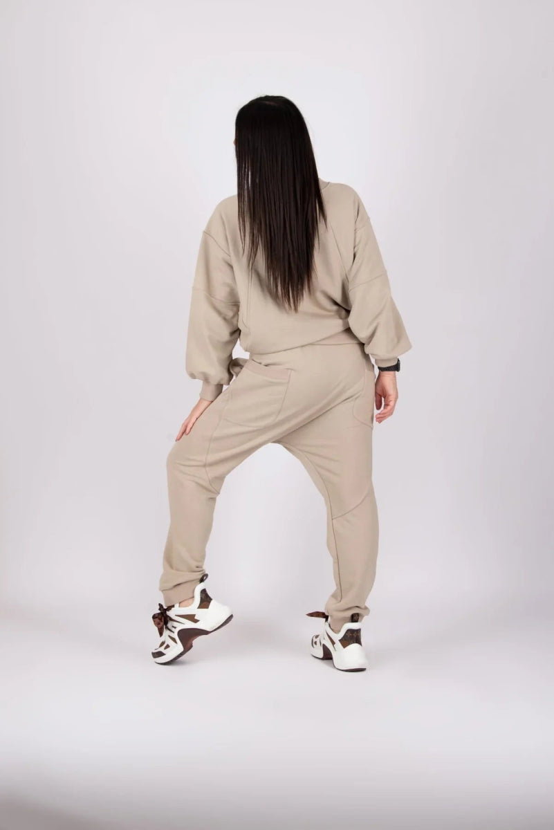 BEIGE WIDE TRACKSUIT AMALIA - EUG Fashion EugFashion 