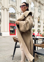 Beige Winter Loose Coat SIRI BF - EUG Fashion