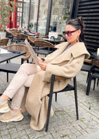 Beige Winter Loose Coat SIRI BF - EUG Fashion