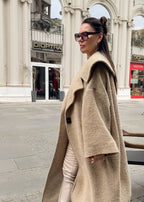 Beige Winter Loose Coat SIRI BF - EUG Fashion