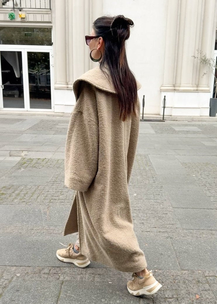 Beige Winter Loose Coat SIRI BF - EUG Fashion