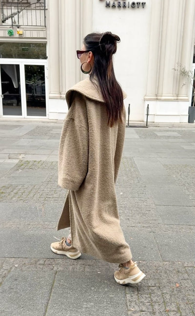 Beige Winter Loose Coat SIRI BF - EUG Fashion EugFashion 