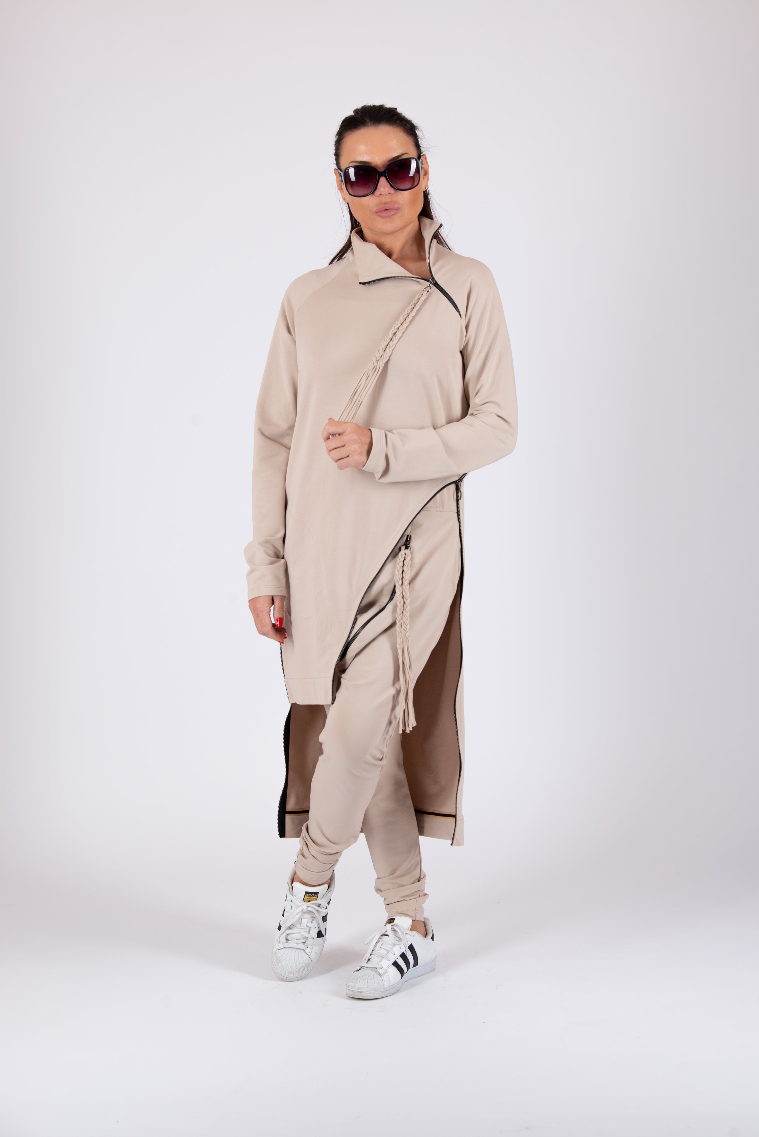 beige cotton sweatshirt
