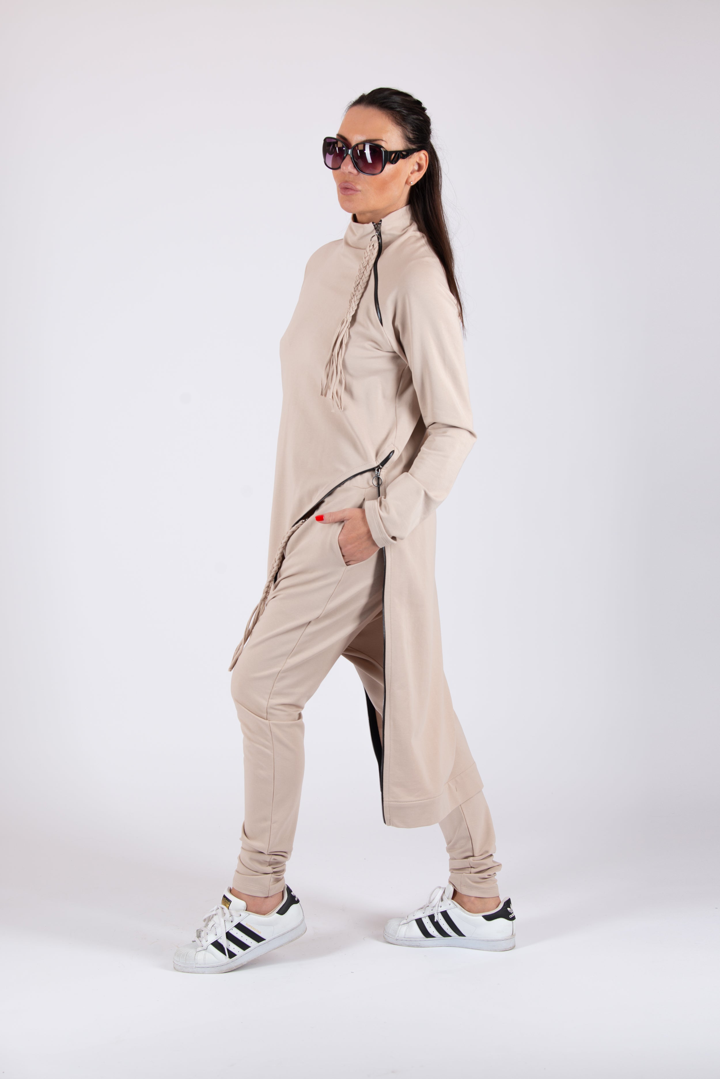 beige harem pants