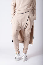 Beige drop-crotch harem pants Gloria — EUG Fashion #beige
