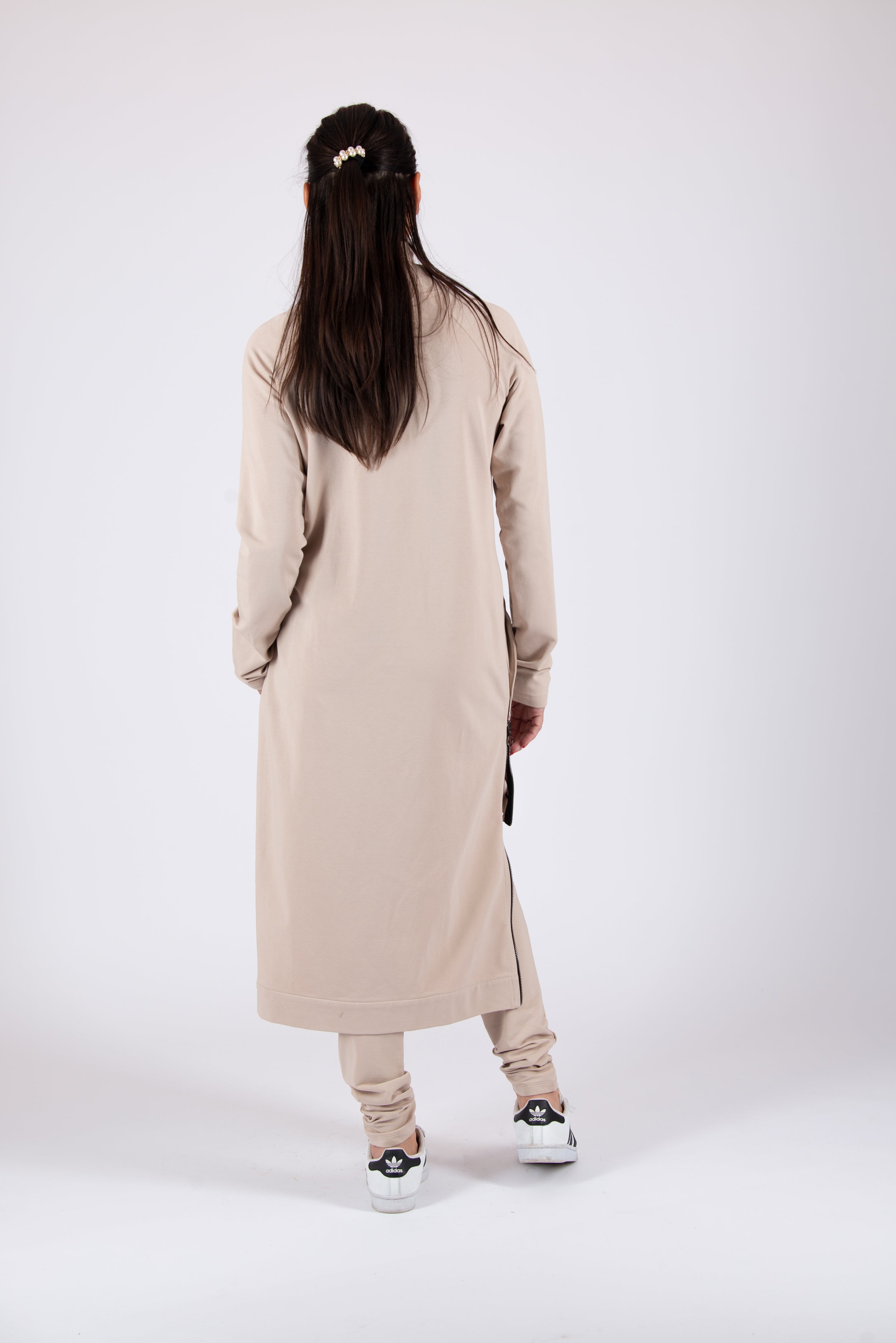 beige cotton sweatshirt