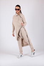 beige cotton sweatshirt