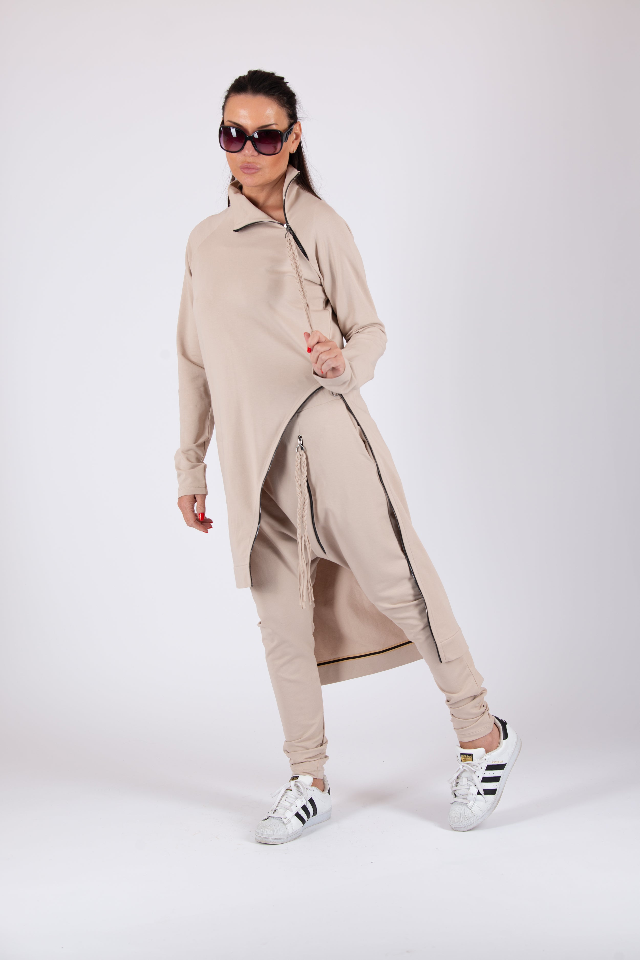 beige cotton sweatshirt